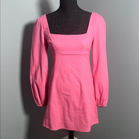 Princess Polly Dresses & Skirts - Princess Polly Vibrant Pink Long Sleeve mini Dress size 6